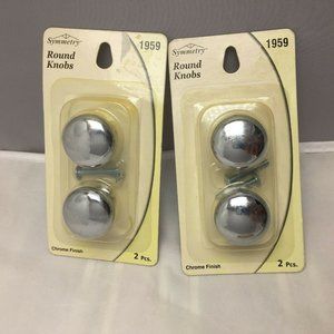 Symmerty Round Knobs Chrome Finish Set of 4 #1959